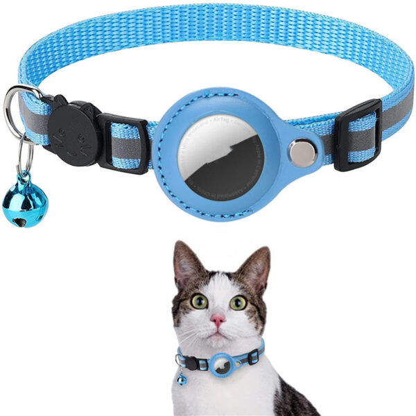 Reflective Collar Waterproof Holder Case For Airtag Air Tag Airtags Protective Cover Cat Pet Dog Kitten Puppy Nylon Collar - Image 5