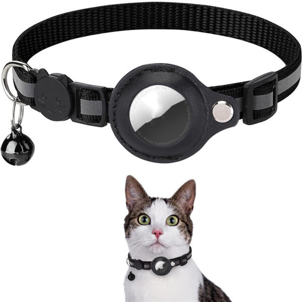 Reflective Collar Waterproof Holder Case For Airtag Air Tag Airtags Protective Cover Cat Pet Dog Kitten Puppy Nylon Collar - Image 4