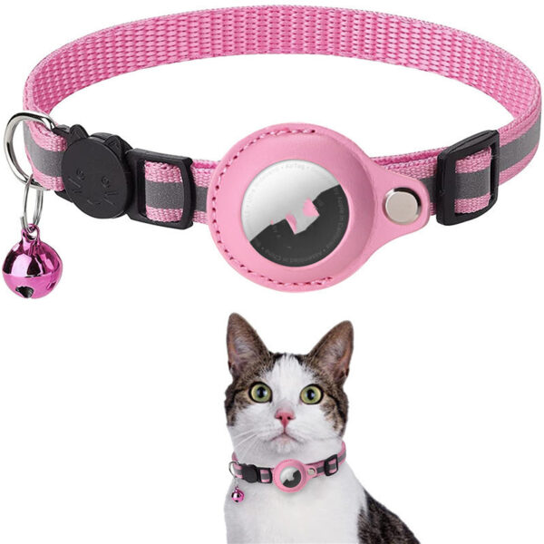 Reflective Collar Waterproof Holder Case For Airtag Air Tag Airtags Protective Cover Cat Pet Dog Kitten Puppy Nylon Collar - Image 6