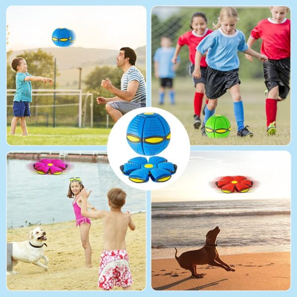 Pet Toy Flying Saucer Ball For Dogs 6 Lights Flying Saucer Ball  Outdoor Yard Dog Toys Magic Stomp Magic Ball Children Toy  Magic UFO Ball For Dogs Game - Image 5