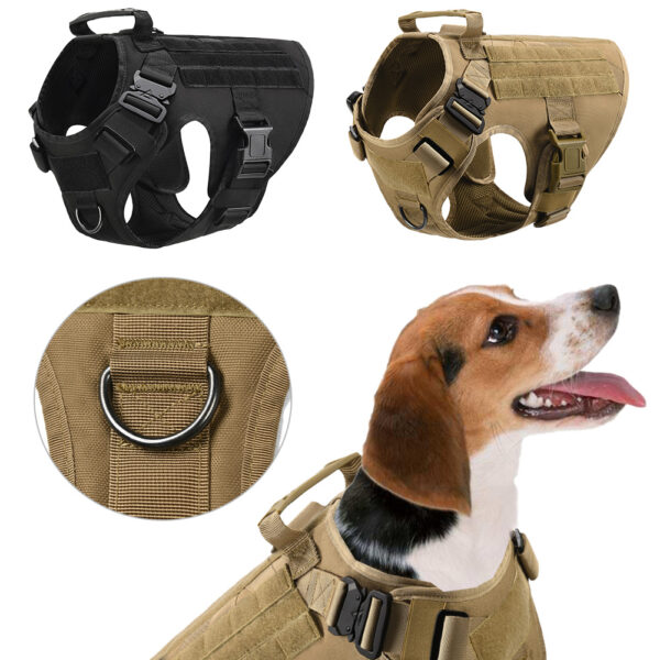 Military Tactical Dog Harness German Shepherd Adjustable Pet Dog Back - Image 6