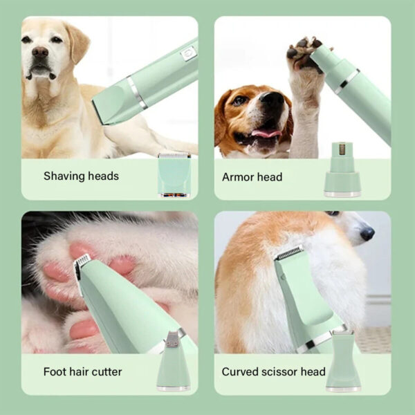 4X Professional Pet Dog Cat Clippers Hair Grooming Cordless Trimmer Shaver Kit - Image 2