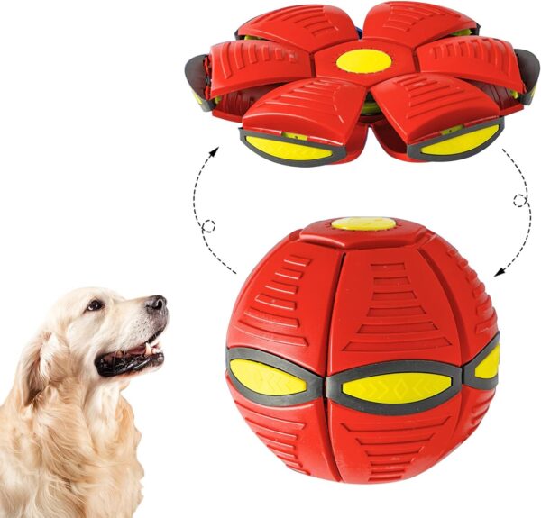 Pet Toy Flying Saucer Ball For Dogs 6 Lights Flying Saucer Ball  Outdoor Yard Dog Toys Magic Stomp Magic Ball Children Toy  Magic UFO Ball For Dogs Game - Image 2