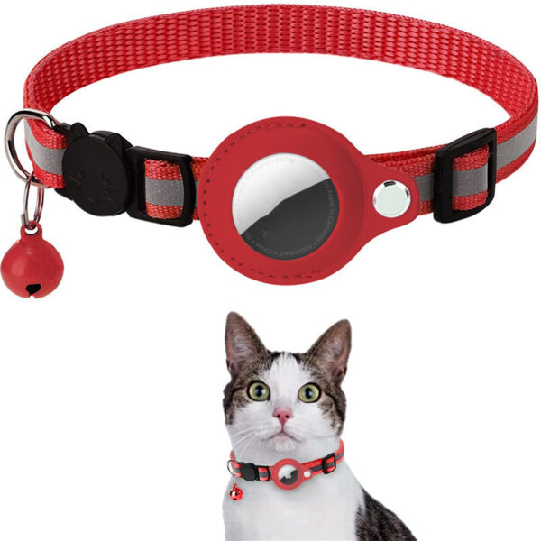 Reflective Collar Waterproof Holder Case For Airtag Air Tag Airtags Protective Cover Cat Pet Dog Kitten Puppy Nylon Collar - Image 8