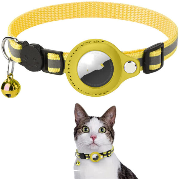 Reflective Collar Waterproof Holder Case For Airtag Air Tag Airtags Protective Cover Cat Pet Dog Kitten Puppy Nylon Collar - Image 3