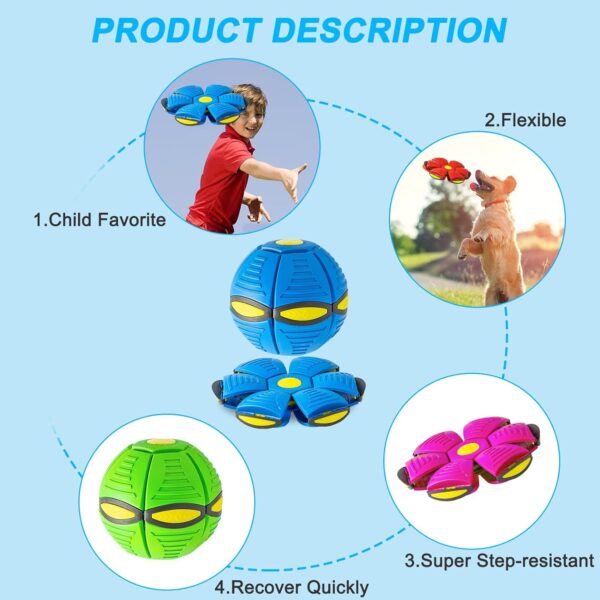 Pet Toy Flying Saucer Ball For Dogs 6 Lights Flying Saucer Ball  Outdoor Yard Dog Toys Magic Stomp Magic Ball Children Toy  Magic UFO Ball For Dogs Game