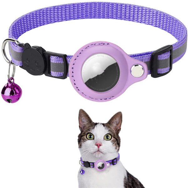 Reflective Collar Waterproof Holder Case For Airtag Air Tag Airtags Protective Cover Cat Pet Dog Kitten Puppy Nylon Collar - Image 7