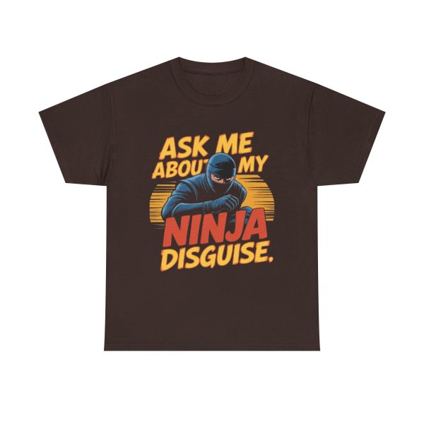 Ninja Disguise Tee - Fun Unisex Heavy Cotton Shirt, Perfect for Halloween, Party Wear, Gifts, Casual Days - Image 5