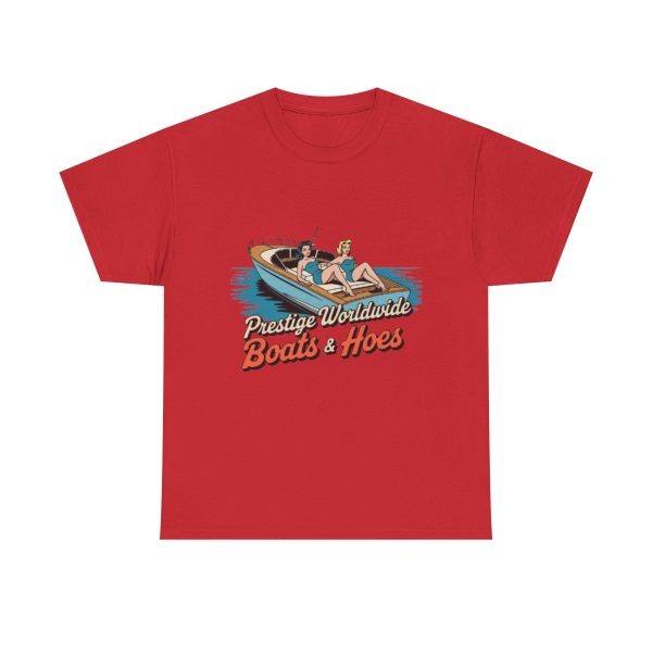 Prestige Worldwide Boats & Hoes Unisex Heavy Cotton Tee, Casual Summer Tee, Nautical Graphic Shirt, Funny Boat Lover Gift, Beach Day Apparel - Image 5