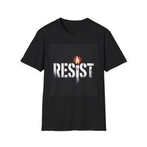 Burning Passion Resist T-Shirt, Unisex Softstyle, Activism Apparel, Protest Wear, Statement Tee, Gift for Advocates