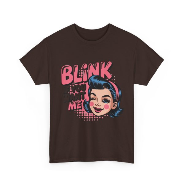 Retro Pop Art Unisex Tee - "BLINK IF YOU WANT ME" Graphic, Perfect Gift for Birthdays, Casual Wear, Retro Lovers, Humor Apparel - Image 3