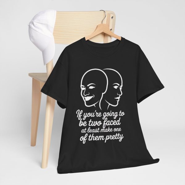 Two-Faced Humor Tee, Funny T-Shirt, Gift for Friends, Quirky Cotton Shirt, Unisex Apparel, Funny Quote Shirt, Casual Wear - Image 2