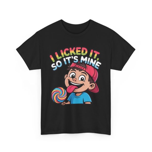 Playful Unisex Tee: 'I Licked It So It's Mine' Shirt, Soft Cotton Tee for Kids, Gift for Birthdays, Fun Casual Wear, Retro Childhood Vibe - Image 3
