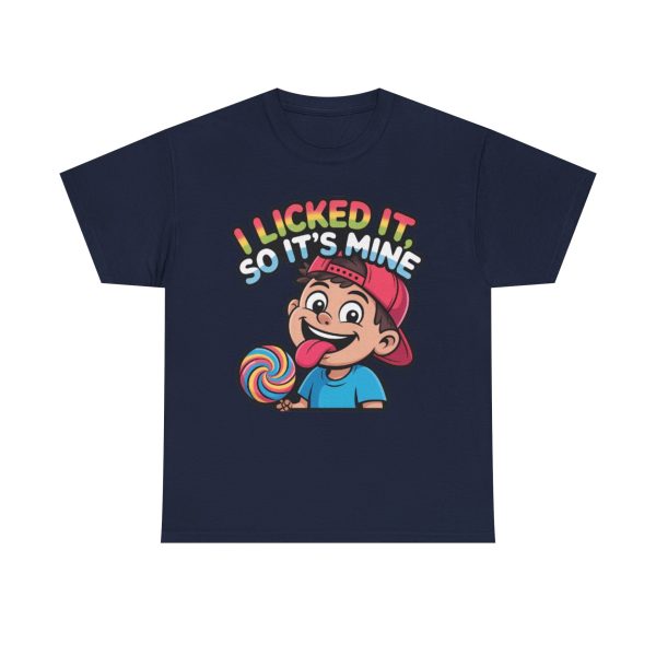 Playful Unisex Tee: 'I Licked It So It's Mine' Shirt, Soft Cotton Tee for Kids, Gift for Birthdays, Fun Casual Wear, Retro Childhood Vibe - Image 5