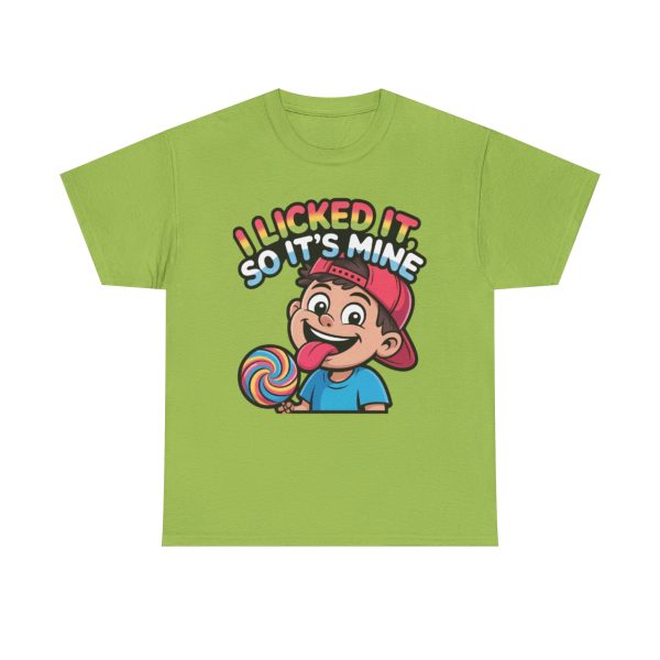 Playful Unisex Tee: 'I Licked It So It's Mine' Shirt, Soft Cotton Tee for Kids, Gift for Birthdays, Fun Casual Wear, Retro Childhood Vibe - Image 4